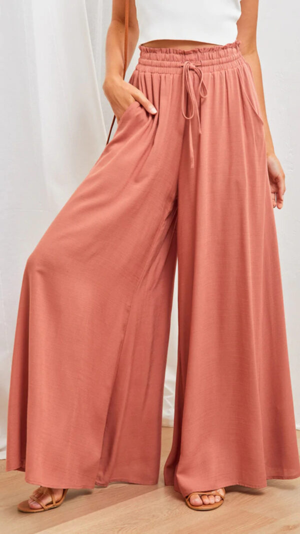 Simplee Solid Wide Leg Pants 18