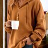 Women’s V Neck Button Hoodie