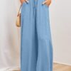 Simplee Solid Wide Leg Pants 1