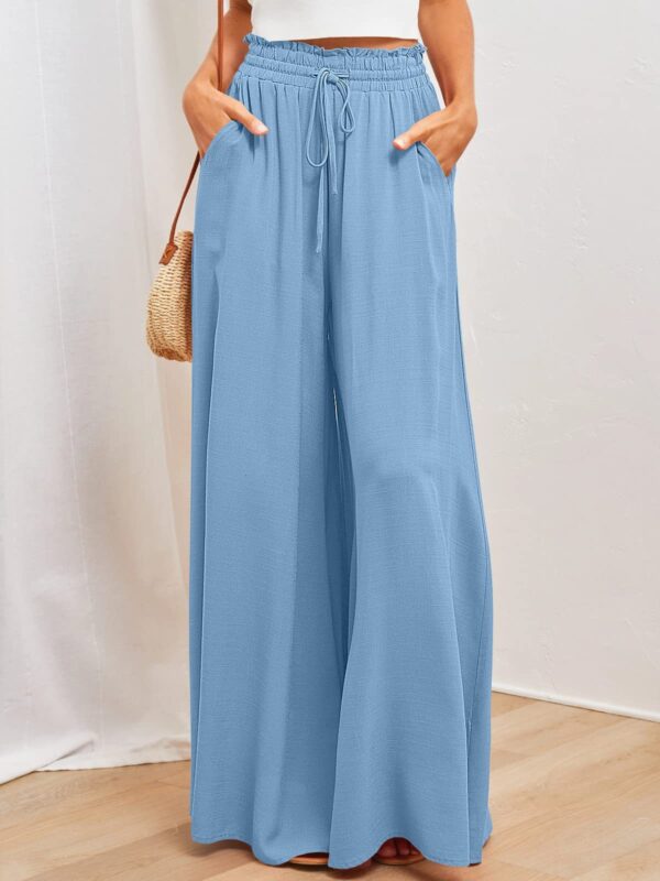 Simplee Solid Wide Leg Pants 1