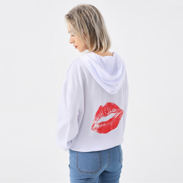 Women’s Red Lip Print Hoodie