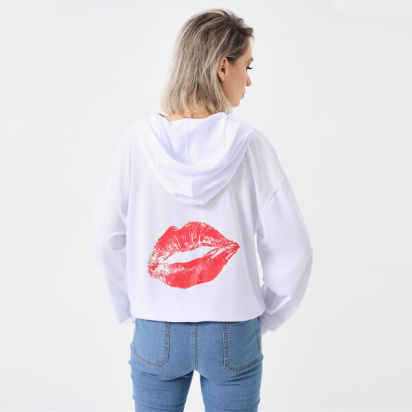 Women’s Red Lip Print Hoodie