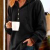 Women’s V Neck Button Hoodie