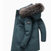 Men's Fox Fur Collar Mid-length Coat